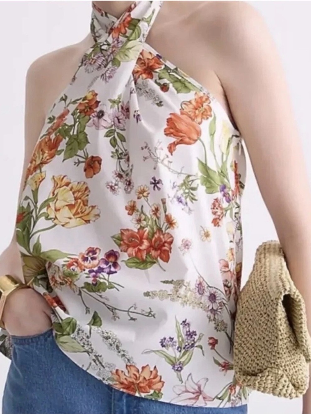 NWT J. Crew Halter Top in Ratti Tropical Floral Size XS
